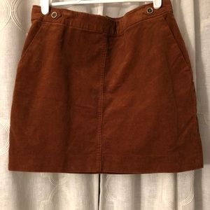 Brown corduroy mini skirt